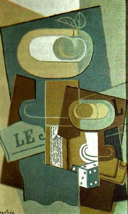 stilleben med tarning, Juan Gris